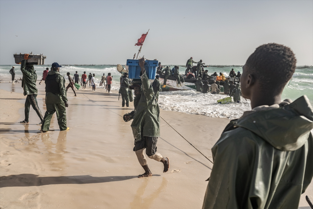 Moritanya'da balıkçıların avlanma mesaisi