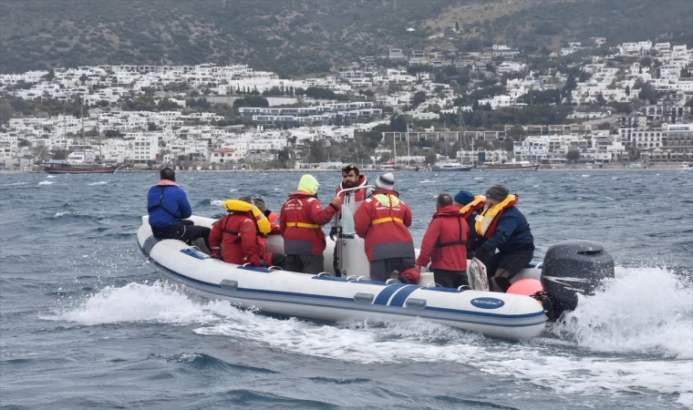 Bodrum'da yelken yarışları sırasında çarpışan teknelerden biri battı