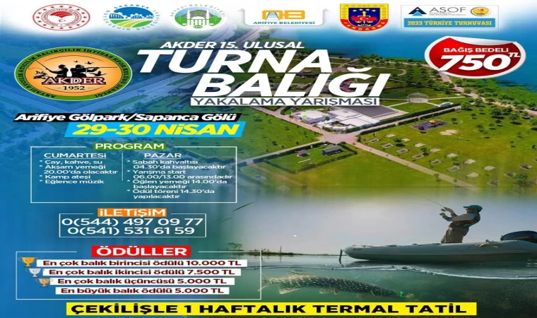 AKDER 15. Ulusal Turna Balığı Yakalama Yarışması 29 Nisan'da Başlıyor