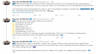 Bakan Kurum: 733,1 metreküp müsilajı bertarafa gönderdik