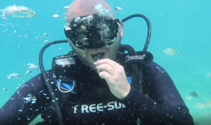 Fethiye'de dalgıçlar su altında bayramlaştı